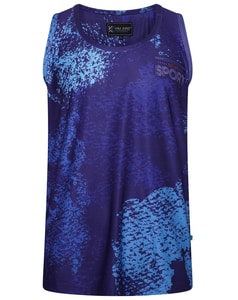 KAM Active Performance Printed Mesh Vest Blue